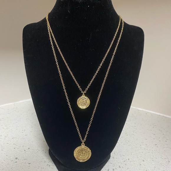 Amber Sceats Jewelry - NWT Amber Sceats gold tone double coin necklace